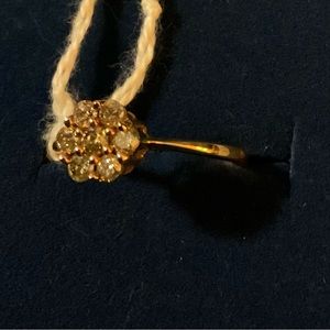 Ring 10KT gold round Champagne diamond .50ctw, ring size 7 NEW